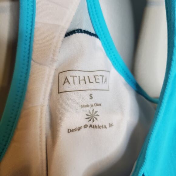 Athleta Energy Tank Top Built In Bra Teal Women's Size Small - Picture 11 of 16